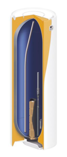 Image principale de Chauffe-eau électrique - Duralis Connect Thermor ACI Hybride 200L Vertical Mural monophasé 2200W - livré avec 1 raccord diélectrique 3/4. Réf : 271094