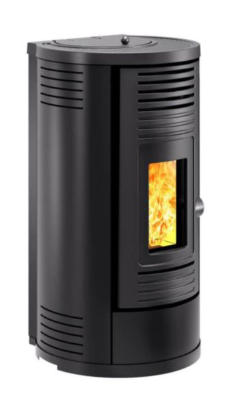 Poêle à granulés FONTICA 8 étanche fonte et acier noir 8,2 kW réservoir 17 kg Réf. P642084