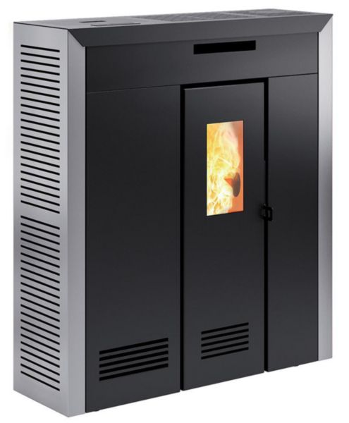 Poêle à granulés DAGLAN slim 9 acier canalisable gris 9 kW réservoir 15 kg Réf. P643598