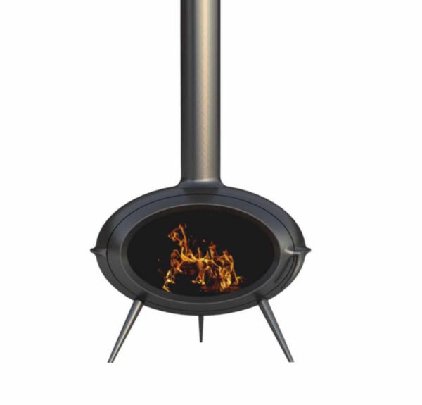 Poêle à bois BRIO fonte anthracite 7 kW longueur de bûches 50cm fonte Réf. P648144