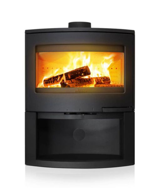 Poêle à bois CALCIAS étanche acier noir 9 kW longueur de bûches 50 cm Réf. P648803