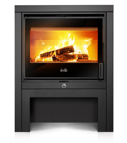 Pôele à bois HAUT-LEMAN raccordable acier noir 8 kW longueur de bûches 50 cm Réf.C077BQ-06