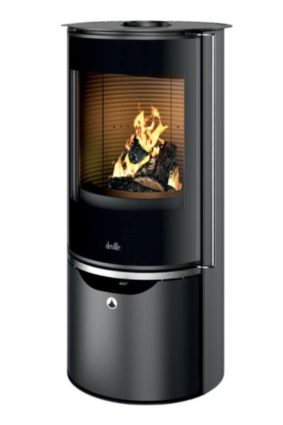 Pôele à bois EGUZKI étanche acier noir 6 kW longueur de bûches 40 cm Réf.C077BX-06