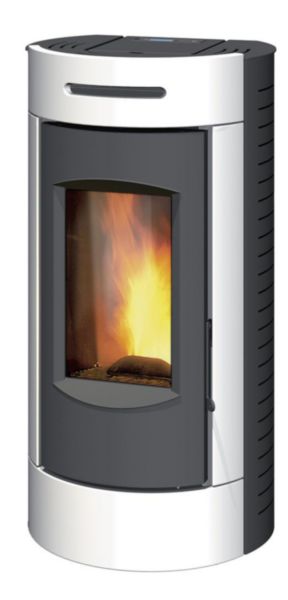 Image principale de Pôele à granulés TANGARA acier blanc 9 kW reservoir 17 kg Réf.C077FC-01-IAC9