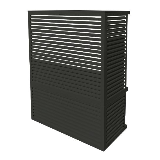 Cache clim en aluminium gris anthracite ral 7016 - option XXL réf : DECOCLIM-23AXL7016-PLUS