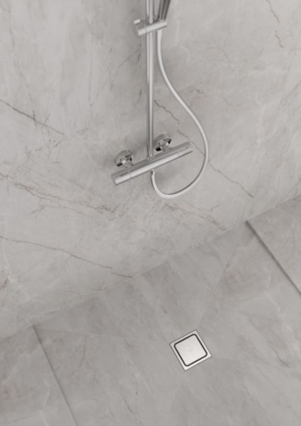 Siphon de douche 15 x 15 cm acier inox Réf : 56055800