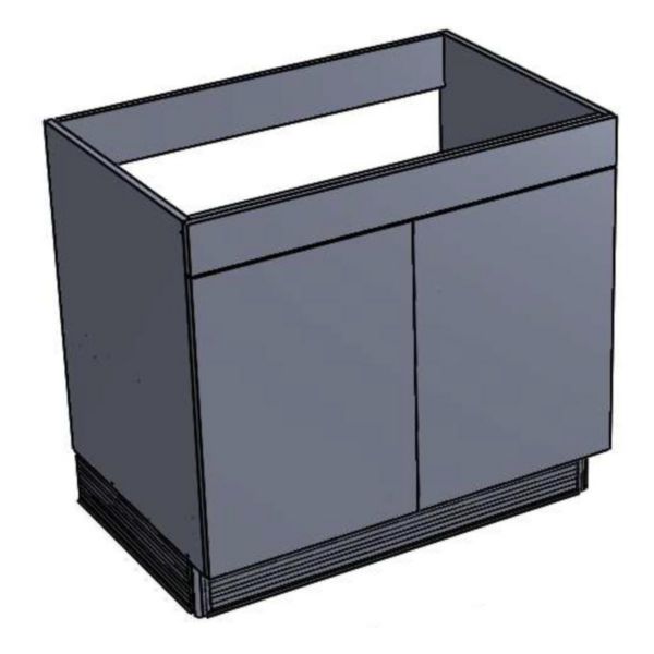 Meuble sous-évier Intégral Clip PVC, L80 cm 2 portes réf:S09NA32080HE