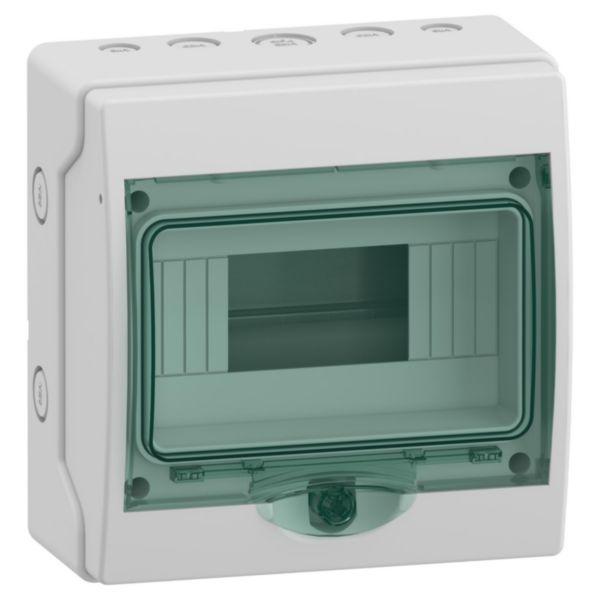 Coffret étanche Mureva Mini pour appareillage modulaire 195x200mm  8 Modules indices de protection IP65 et de résistance IK09 résistance au feu 750°C réf: 13959M