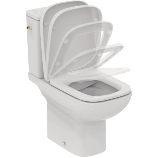Pack WC au sol Okyris sans bride abattant thermodur et frein de chute fond blanc Réf. P023201