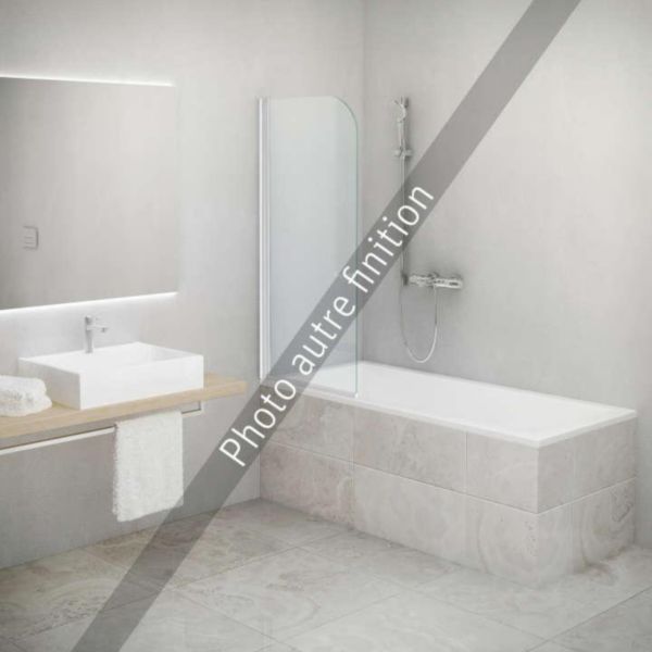Image principale de Paroi de baignoire 1 élément pivotant (modèle économique), série EQUI, EIBAE08014VAE, largeur 80 cm, hauteur 140 cm, Profilé Argent POLI, Verre clair Réf : 1406000790
