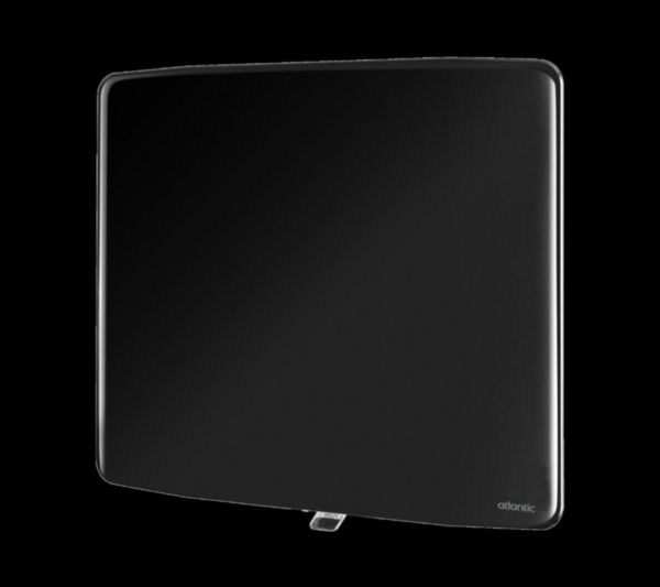 Image principale de Radiateur électrique Vérali connecté Façade en verre, équipe du pilotage intelligent horizontal 1900W noir brillant Réf. 507661