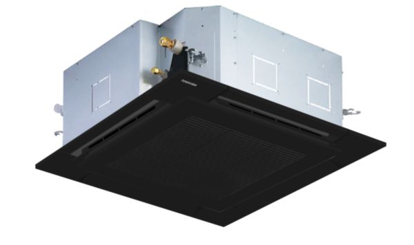 Cassette 4-voies 840x840 14,0/16,0kW  R32, gammes DI/SDI  Soufflage optimisé grâce à un design unique des volets (réglage individuel)  Pompe de relevage intégrée (850mm)  réf. RAV-HM1601UTP-E