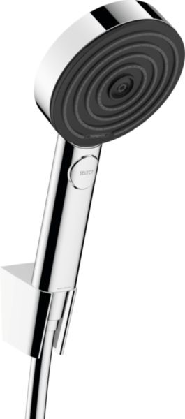 Set Pulsify Select S  support mural et douchette 105 3jets Relaxation avec flexible 160 cm Chromé
