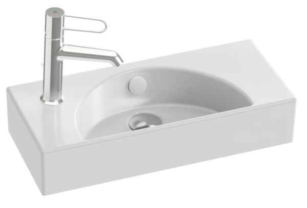 Lave-mains compact L50 x P22,5 cm, livré sans bonde blanc Réf.: EGO112-55-00