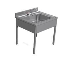 Plonge standard GAMME 600 avec pietement carré L50 x l60 x H85 cm, 1 cuve L40 x l40 x P30 cm réf. 11133