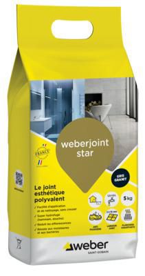 Mortier de jointoiement Weberjoint Star gris granit E10 sac de 5 kg Réf. 11105178