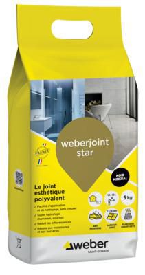 Mortier de jointoiement Weberjoint Star noir min E12 sac de 5 kg Réf. 11105179