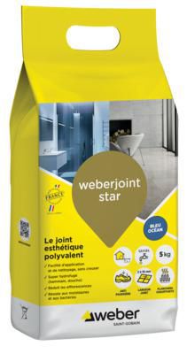 Mortier de jointoiement Weberjoint Star bleu ocean B03 sac de 5 kg Réf. 11105196