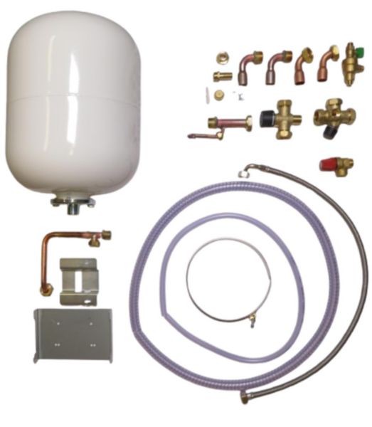 Kit avec vase d'expansion sanitaire, disconnecteur et mitigeur Réf. 074877