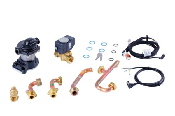 Kit 2 zones DUO avec carte d’extension, pompe et vanne de mélange intégrable au MH et sonde départ. Réf. 520270