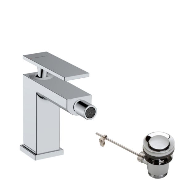 Mitigeur de bidet 100 Tecturis E avec tirette et vidage Chromé Réf. 73200000