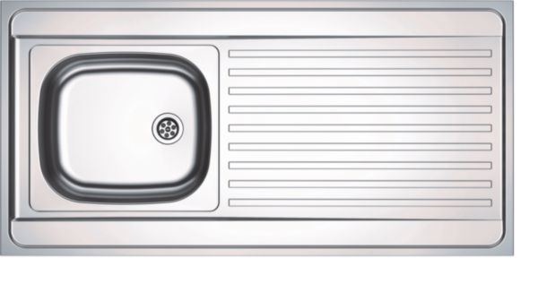 Evier à poser inox MAN 711-1200 1 cuve L120xl60 cm Réf. 333879