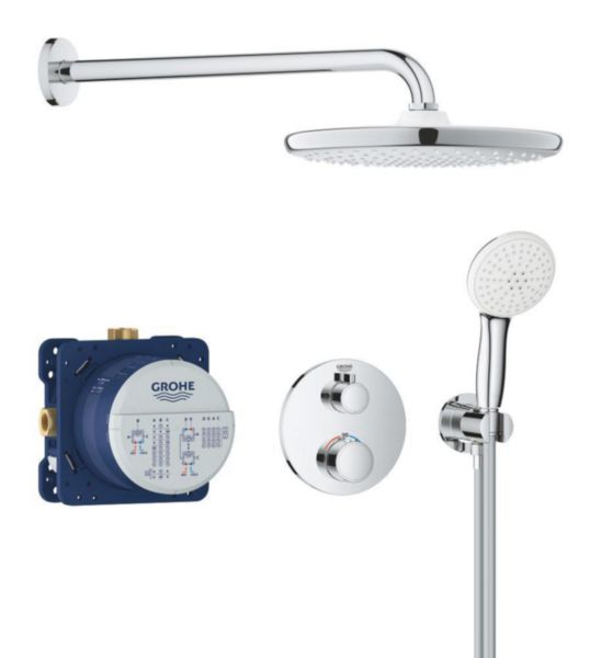 Pack douche encastrée avec Tempesta 250 Chromé Grohtherm Réf. 34872000