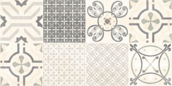 Faïence Arte Deco Electro+ multicolor mat décor 30 x 60  épaisseur 7,5 mm