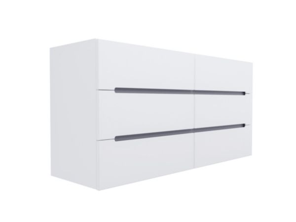Meuble Bento L150 6 tiroirs - Blanc mat - Poignées prise de main réf: 179137200014