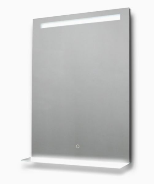 Miroir Alterna Dubai éclairage LED 60xh80 cm avec tablette en verre