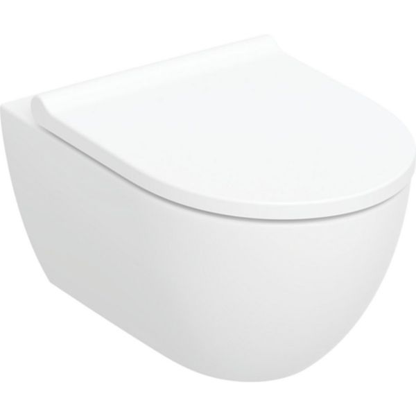 Pack WC suspendu ACANTO caréné chasse Vortex abattant frein de chute et déclipsable blanc Réf. 502.774.00.1