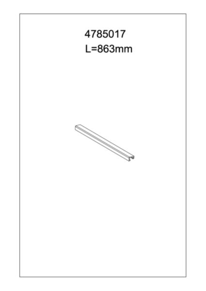 Seuil blanc pour paroi ALTERNA CONCERTO, 863mm recoupable