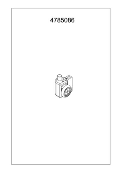 Roulette n°7 inférieure paroi 3 vantaux ALTERNA VERSEAU blanche