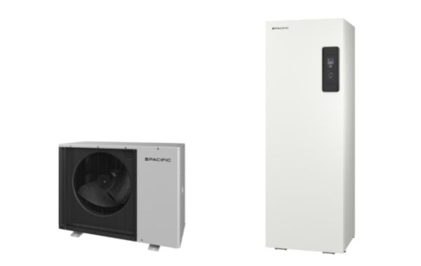 Pompe à chaleur Air/Eau monobloc inverter 6 kW - Classe énergétique A+++ (35°C) / A++ (55°C) - Monophasé - R32 - Chauffage et pecs intégré - Ballon ECS 190L - Unité extérieure ultra silencieuse, seulement 30 dB(a) à 5m. Réf. 527024