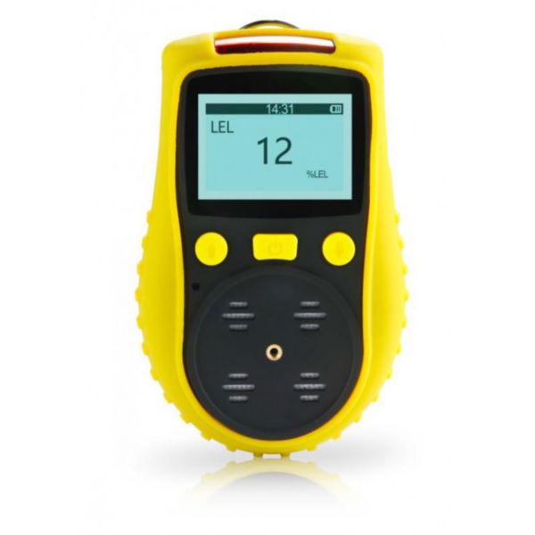 Explosimètre ATEX pour gaz R290 (propane) avec affichage %LEL, batterie Li-ion, deux seuils d'alarmes paramétrables à 20% et 50% LEL par défaut - coque de protection et crochet pour fixer à la ceinture. Réf YT-1200H-S-R290