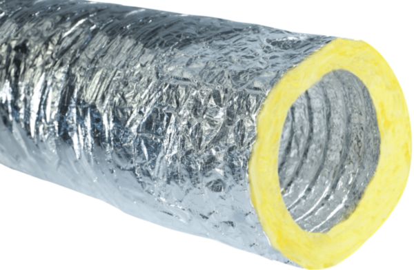 Gaine souple Alu calorifugée phonique M1/M1 Lg : 10 m, épaisseur 25mm, Ø 204 Réf. ALU-M1/M1-204