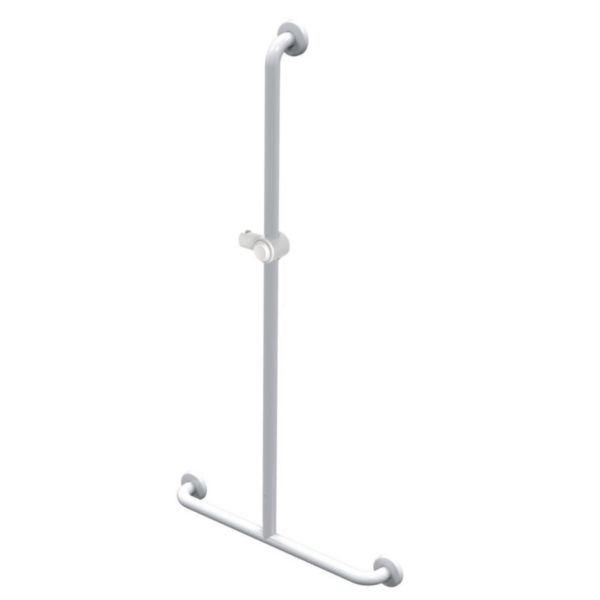 Barre d'appui inox recouvert d'époxy blanc main courante en T 600mm 1200mm Réf. 01245WH-LS