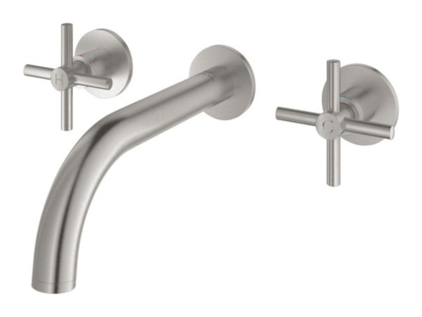 Mélangeur lavabo mural 3 trous Atrio Supersteel réf. 20661DC0