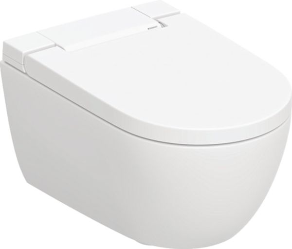 Pack WC suspendu lavant dit japonais AquaClean ALBA sans bride chasse Vortex abattant frein de chute télécommande incluse blanc alpin Réf. 146.350.01.1