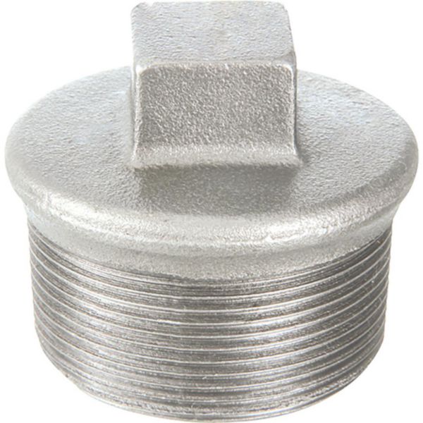 Bouchon 290 fonte malléable galvanisée mâle avec bourrelet 26x34  réf.290026G