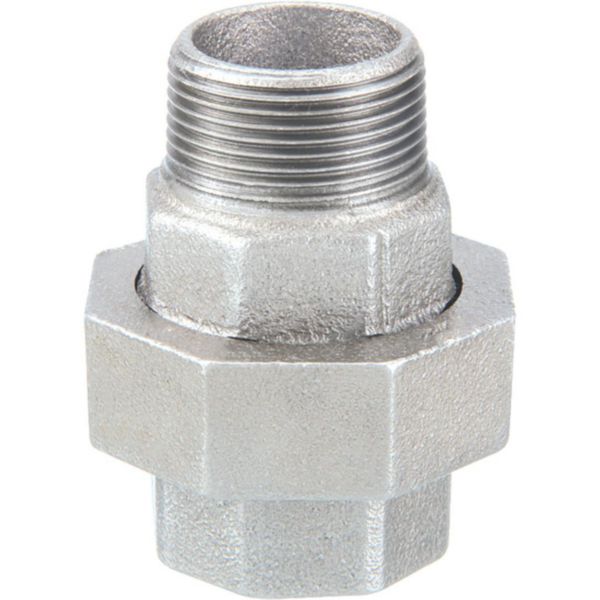 Manchon union à joint conique 341 fonte malléable galvanisée mâle-femelle 40x49 réf.341040G