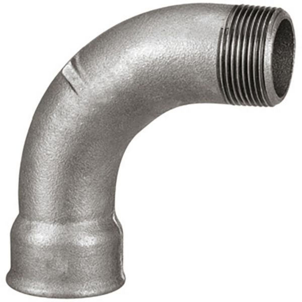 Courbe 90° fonte malléable noir 1 mâle-femelle 15x21 réf.001015N