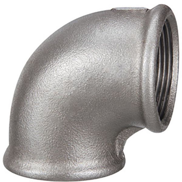 Coude 90° fonte malléable noir 90 femelle-femelle 50x60 réf.090050N