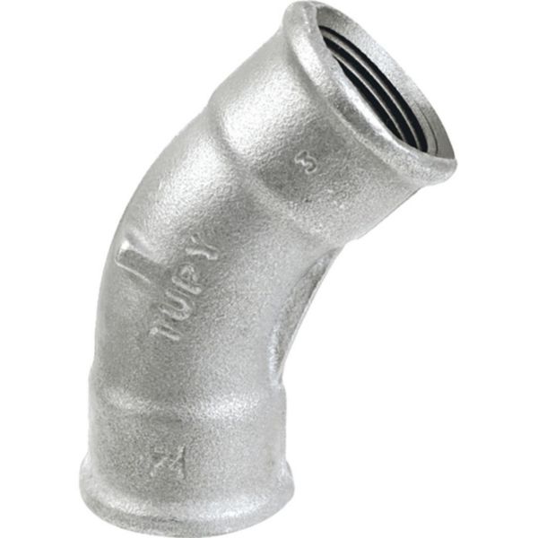 Courbe 45° fonte malléable galvanisée 41 femelle-femelle 50x60 réf.41G50