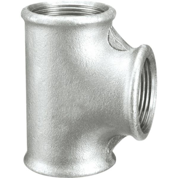 Té réduit 130R fonte malléable galvanisée femelle 66x40x66 réf.130066040066G