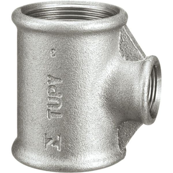 Té réduit 130R fonte malléable galvanisée femelle 26x12x26 réf.130G2612