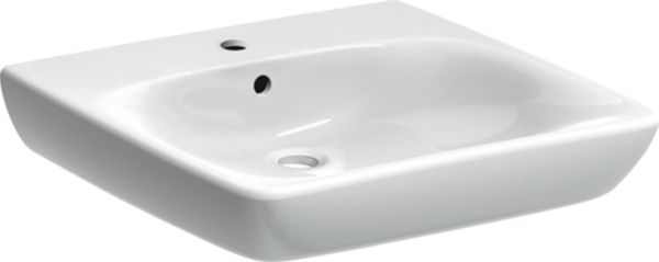 Lavabo Renova Comfort, adapté PMR, 60x55cm, trou de robinetterie au centre, avec trop plein, Blanc Réf. 501.988.00.1