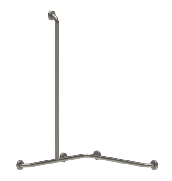 Barre de douche d'angle avec barre verticale de diamètre 32 mm. 5 points de fixation. 750 x 1150 mm. Modèle gauche. Réf. 60334