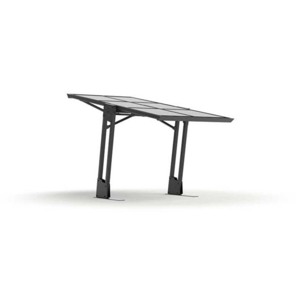 Carport 2 rangées de 3 modules portrait SHAPE 1 6 modules DUONERGY 425 Wc RAL 7016 Anthracite Acier S355 laqué inclinaison réglable de -10 à +10° 5410mmx2850mmx3243mm Réf.PIS041