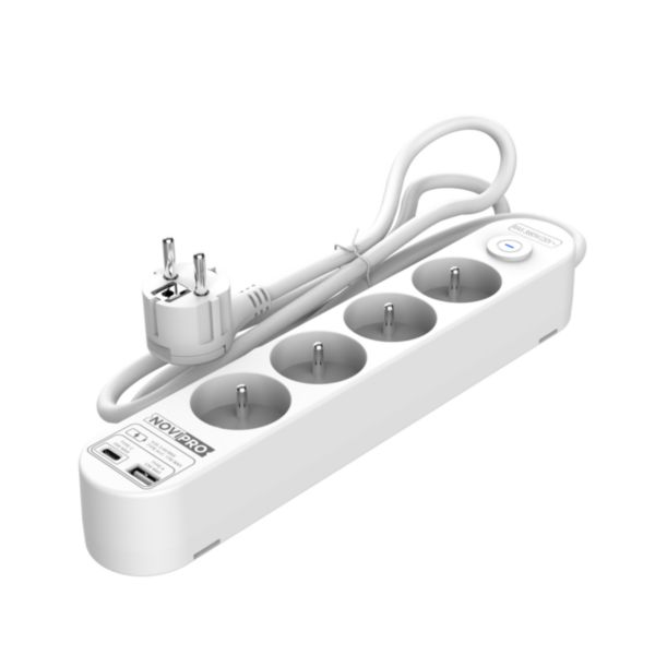 Multiprise avec port USB-C 4P avec câble H07RN-F,3G1.5, 1,4M NOVIPRO